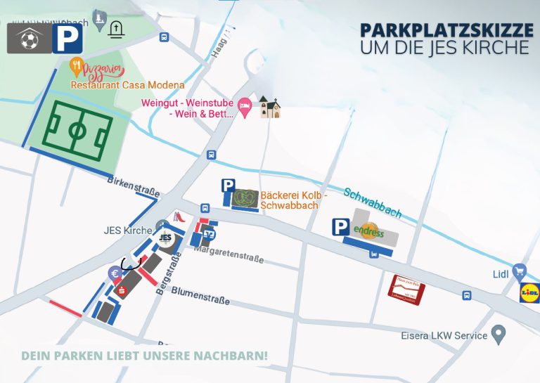 Parken um die JES Kirche